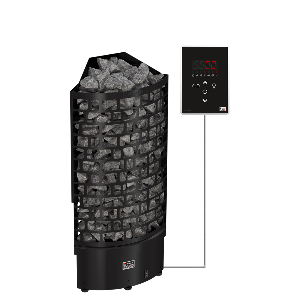 SAWO sauna series tower ARI Corner Black Ni2